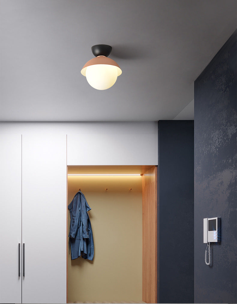 Runde Deckeneinbauleuchte im nordischen Stil aus Metall in Deckennähe