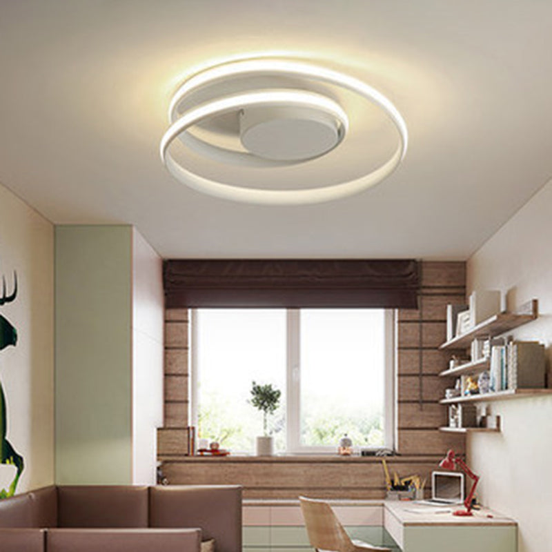 Simplicity Circle Ceiling Flush Mount Light Metal LED Bedroom Close to Ceiling Lamp