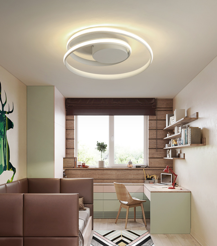 Simplicity Circle Ceiling Flush Mount Light Metal LED Bedroom Close to Ceiling Lamp