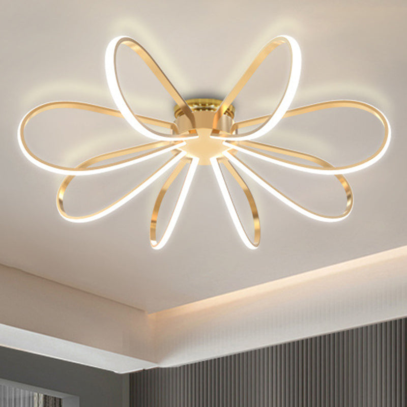 Petal Acrylic Flush Mount Ceiling Light Modern LED Gold Flush Ceiling Light Fixture