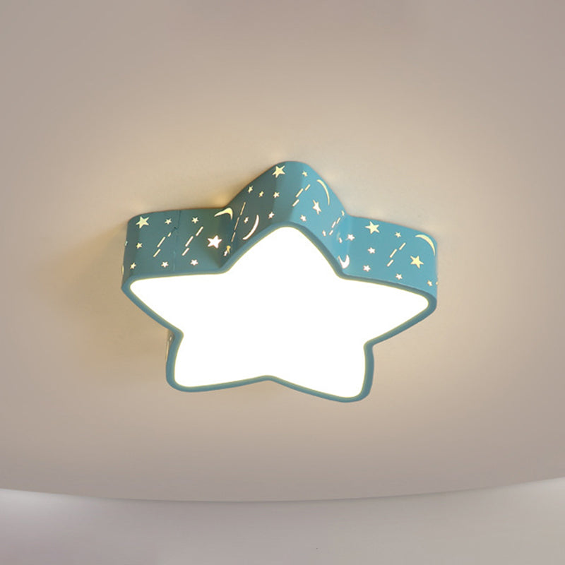 Star Flush Mount Ceiling Light Minimalism Metal LED Bedroom Flush Mounted Ceiling Light
