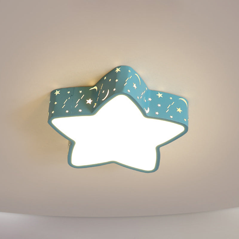 Star Flush Mount Ceiling Light Minimalism Metal LED Bedroom Flush Mounted Ceiling Light