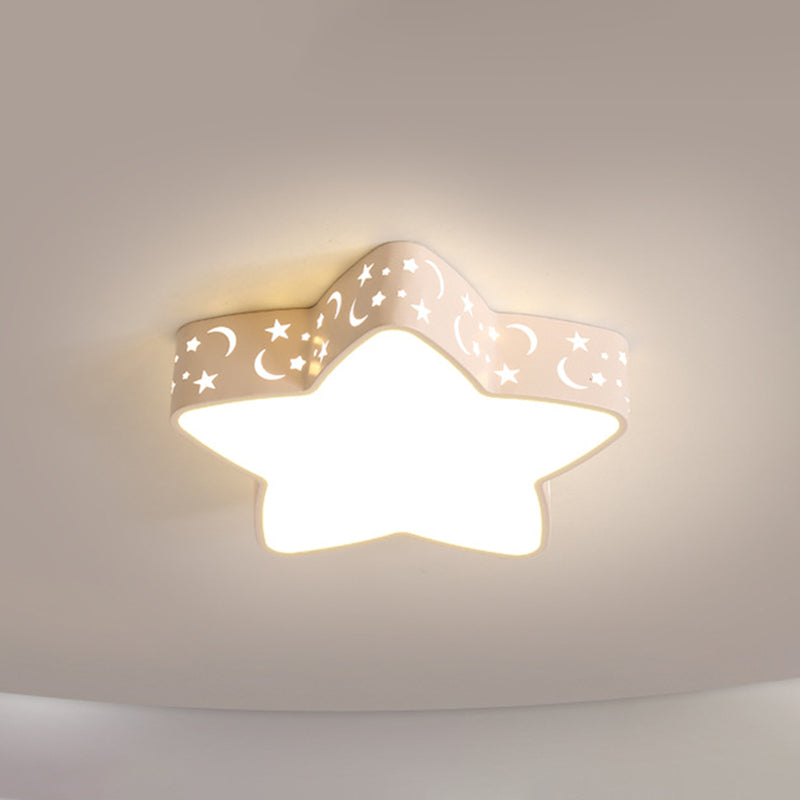 Star Flush Mount Ceiling Light Minimalism Metal LED Bedroom Flush Mounted Ceiling Light