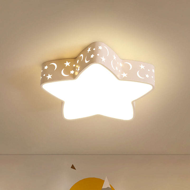 Star Flush Mount Ceiling Light Minimalism Metal LED Bedroom Flush Mounted Ceiling Light