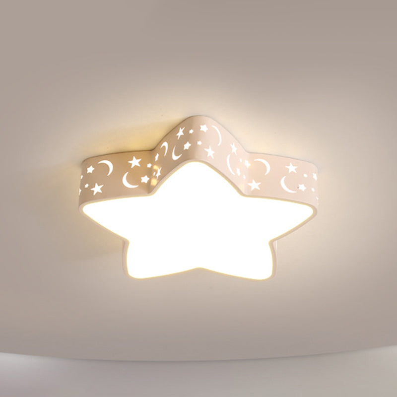 Star Flush Mount Ceiling Light Minimalism Metal LED Bedroom Flush Mounted Ceiling Light