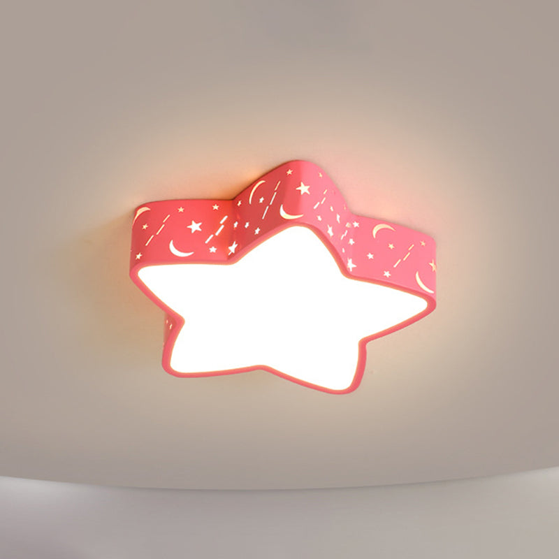 Star Flush Mount Ceiling Light Minimalism Metal LED Bedroom Flush Mounted Ceiling Light