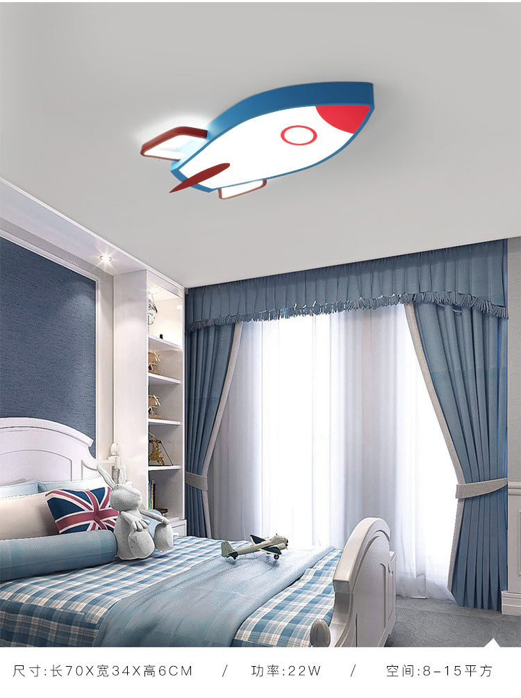 Rocket Bedroom Flushmount Ceiling Fixture Acrylic LED Contemporary Flush Ceiling Light Fixture in Blue