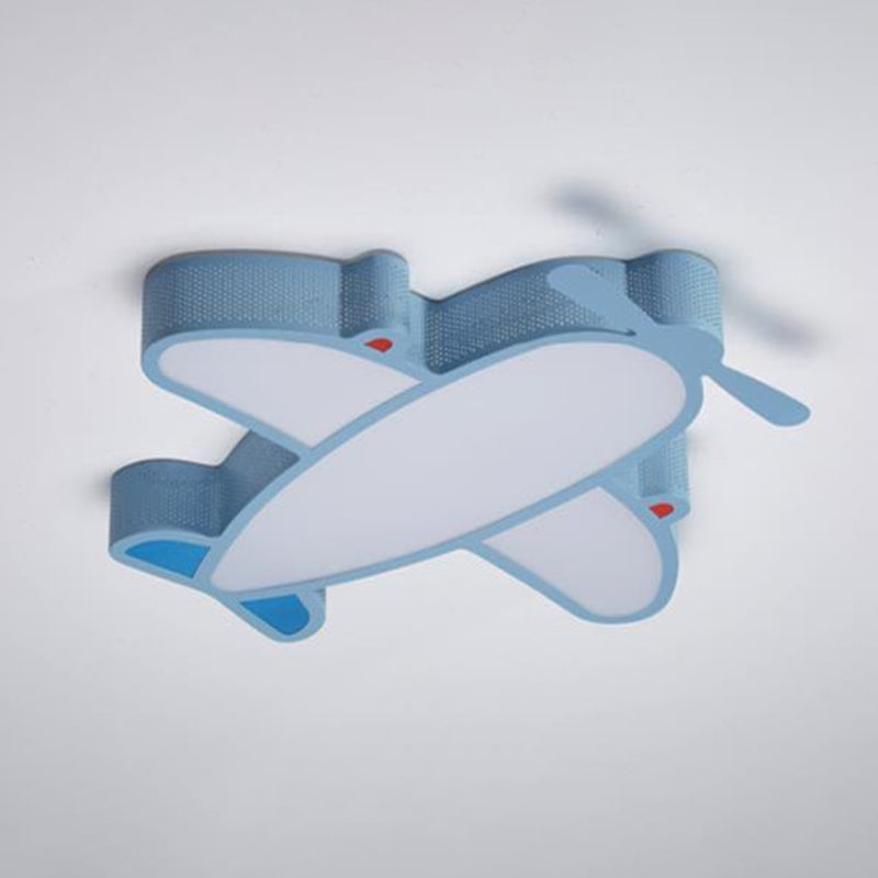 Acrylic Airplane Flush Mount Ceiling Light Contemporary LED Flushmount Ceiling Lamp in Blue