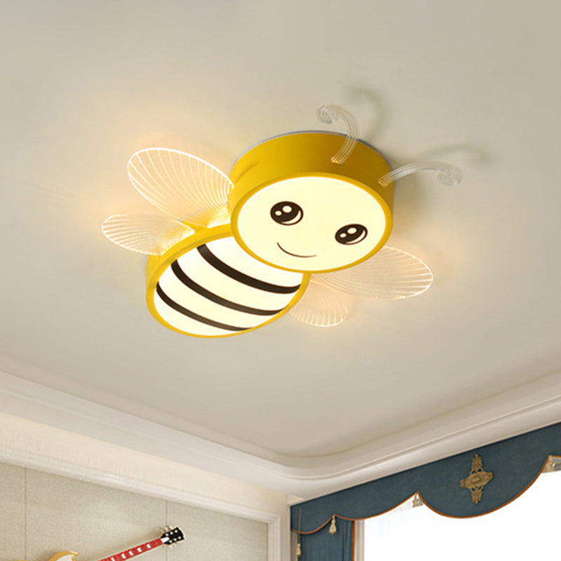 Metal Bee Flush Mount Plafond Verlichting Armatuur Kids Stijl LED Dicht Bij Plafond Lamp