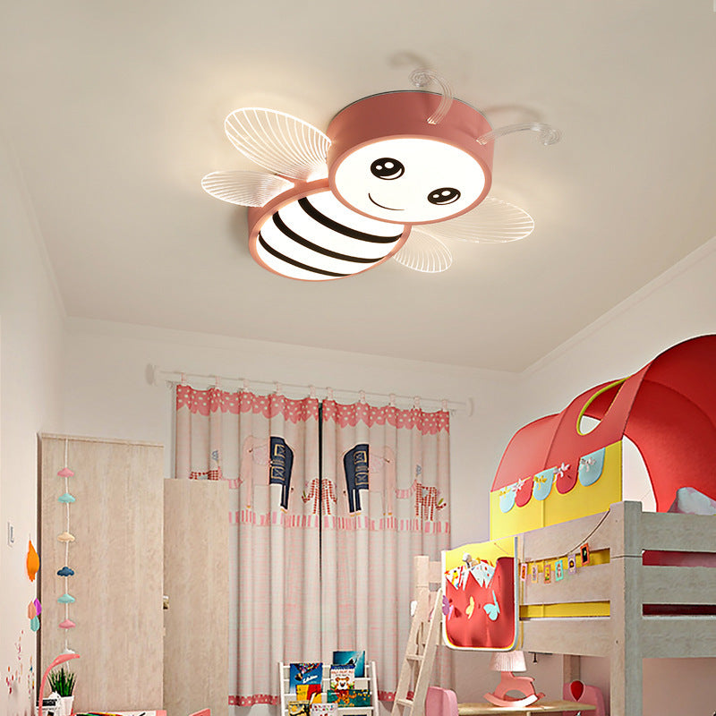 Apparecchio di illuminazione a soffitto per montaggio a incasso in metallo a forma di ape per bambini LED vicino alla lampada da soffitto