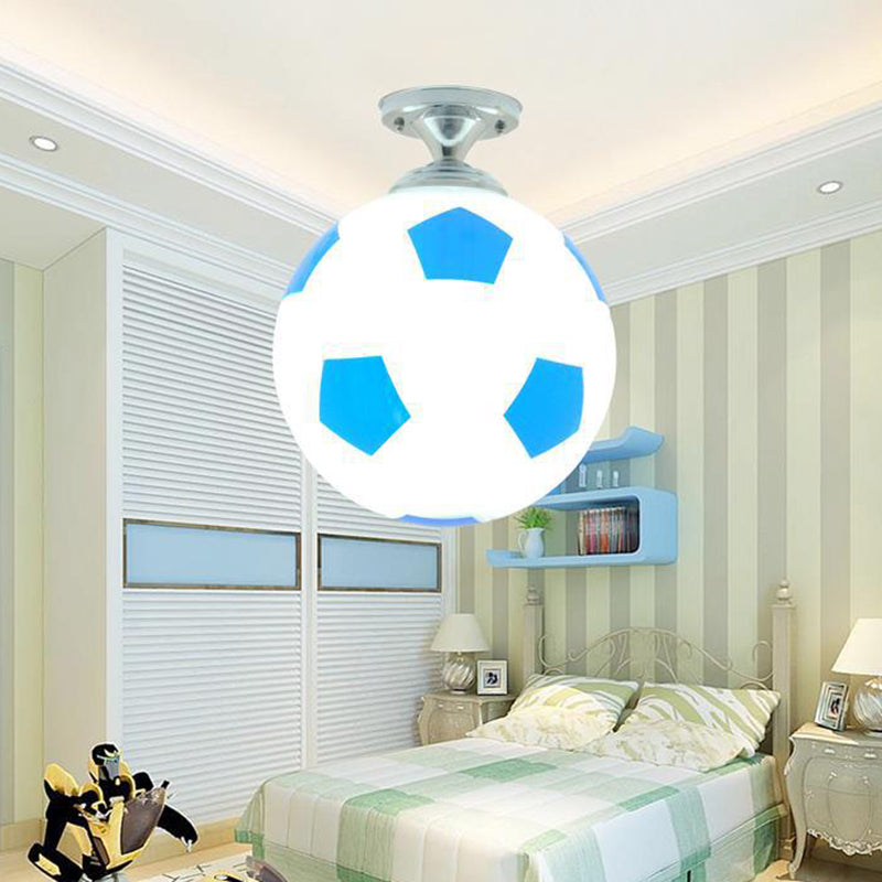 Football Ceiling Mounted Fixture Kids Style Glass Bedroom Close To Ceiling Lighting