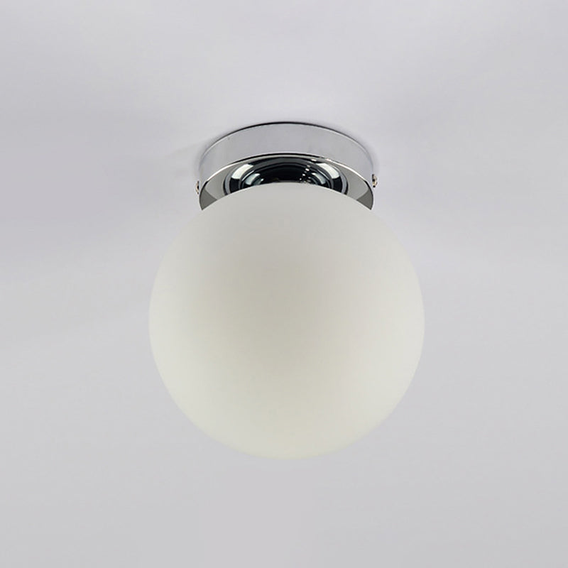 Plafonnier encastré pour allée sphérique, luminaire moderne en verre blanc