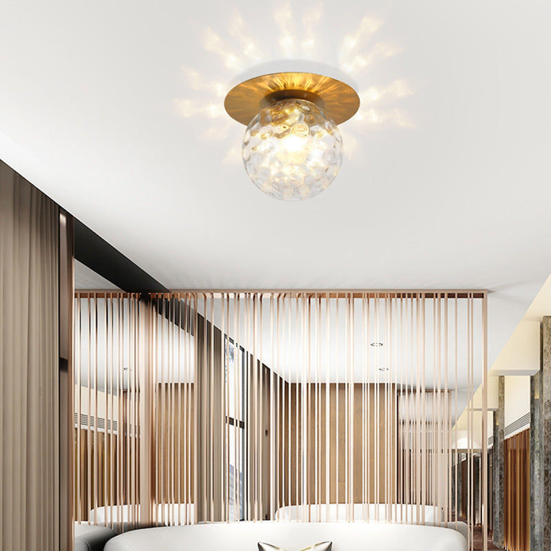 Globe Ceiling Mounted Fixture Minimalist Style Glass Ceiling Mount Light Fixture