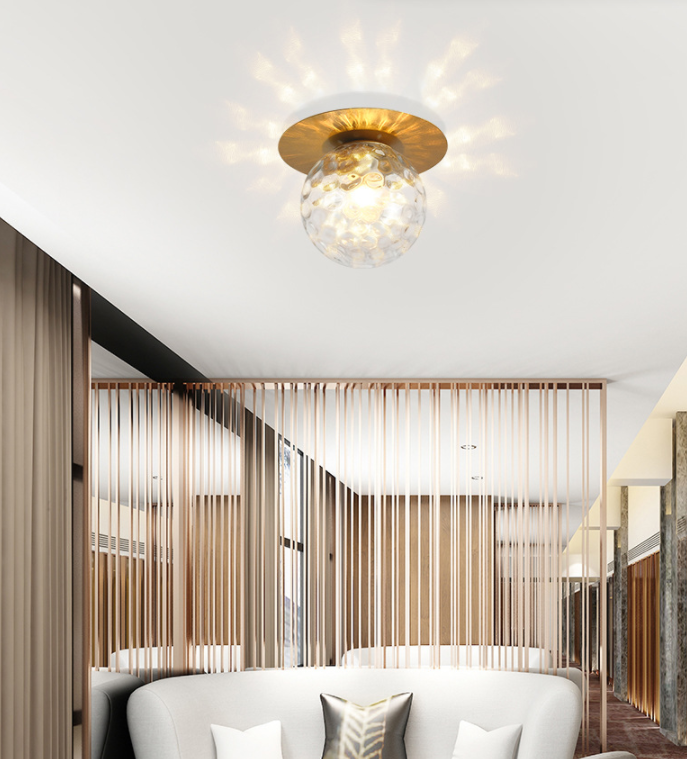 Globe Ceiling Mounted Fixture Minimalist Style Glass Ceiling Mount Light Fixture
