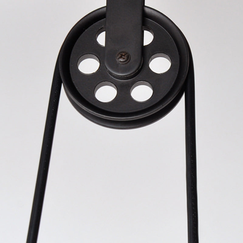 3 Lights Metal Pulley Island Pendant Lighting Industrial Black Cone Shade Island Lamps