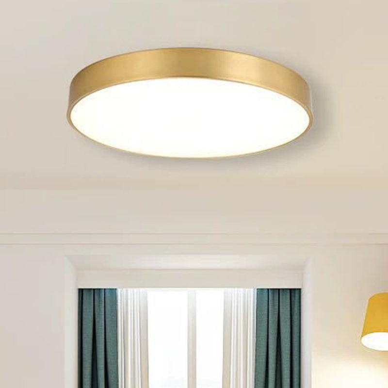 Round Flush Mount Ceiling Light 1 Light Metal Minimalist Flush Mount Ceiling Light for Bedroom