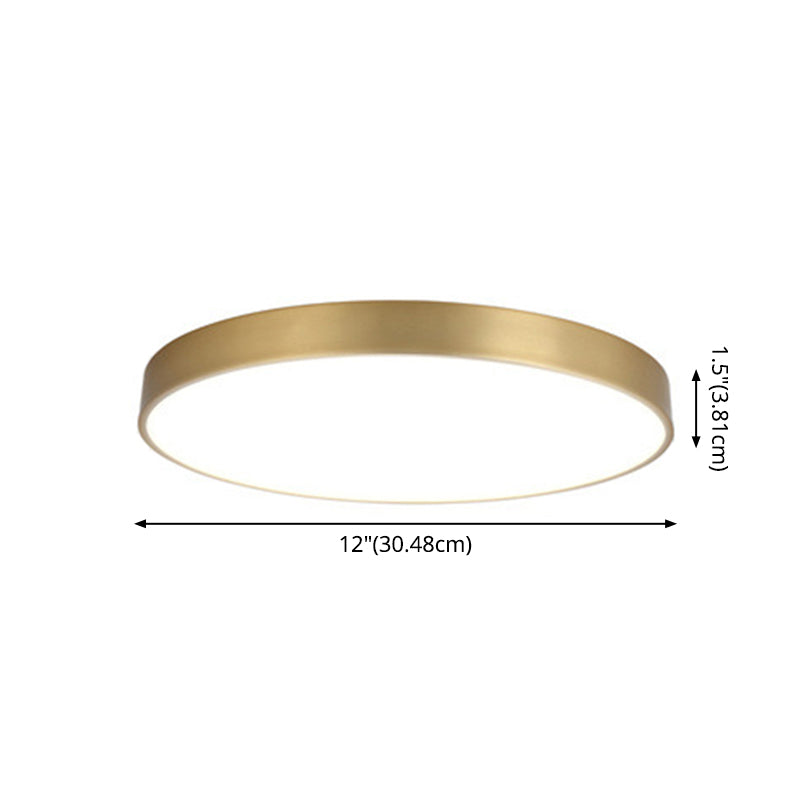 Round Flush Mount Ceiling Light 1 Light Metal Minimalist Flush Mount Ceiling Light for Bedroom