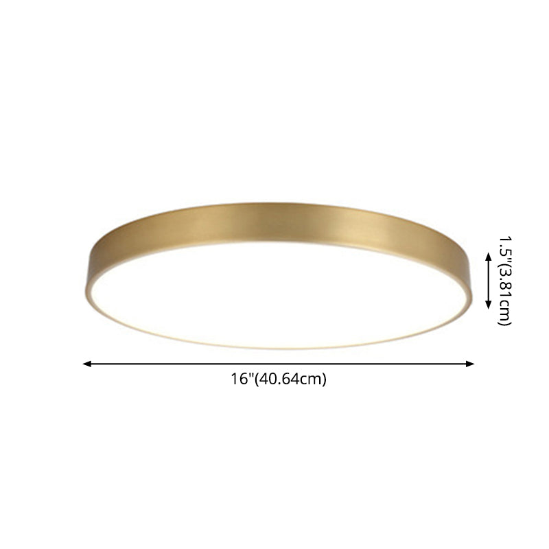 Round Flush Mount Ceiling Light 1 Light Metal Minimalist Flush Mount Ceiling Light for Bedroom