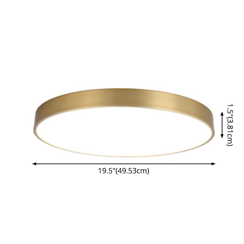 Round Flush Mount Ceiling Light 1 Light Metal Minimalist Flush Mount Ceiling Light for Bedroom