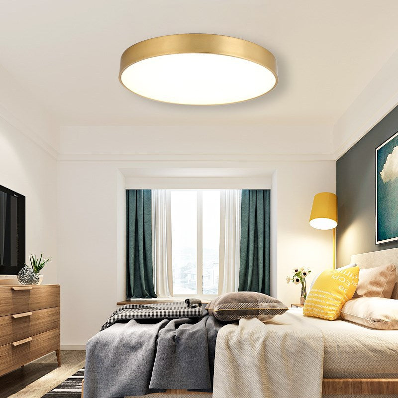 Round Flush Mount Ceiling Light 1 Light Metal Minimalist Flush Mount Ceiling Light for Bedroom