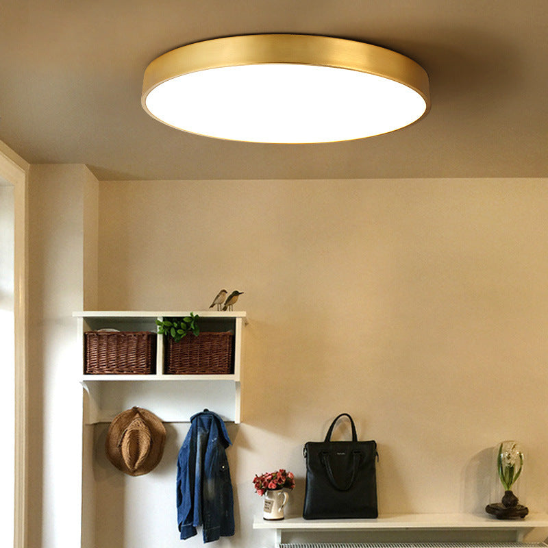 Round Flush Mount Ceiling Light 1 Light Metal Minimalist Flush Mount Ceiling Light for Bedroom