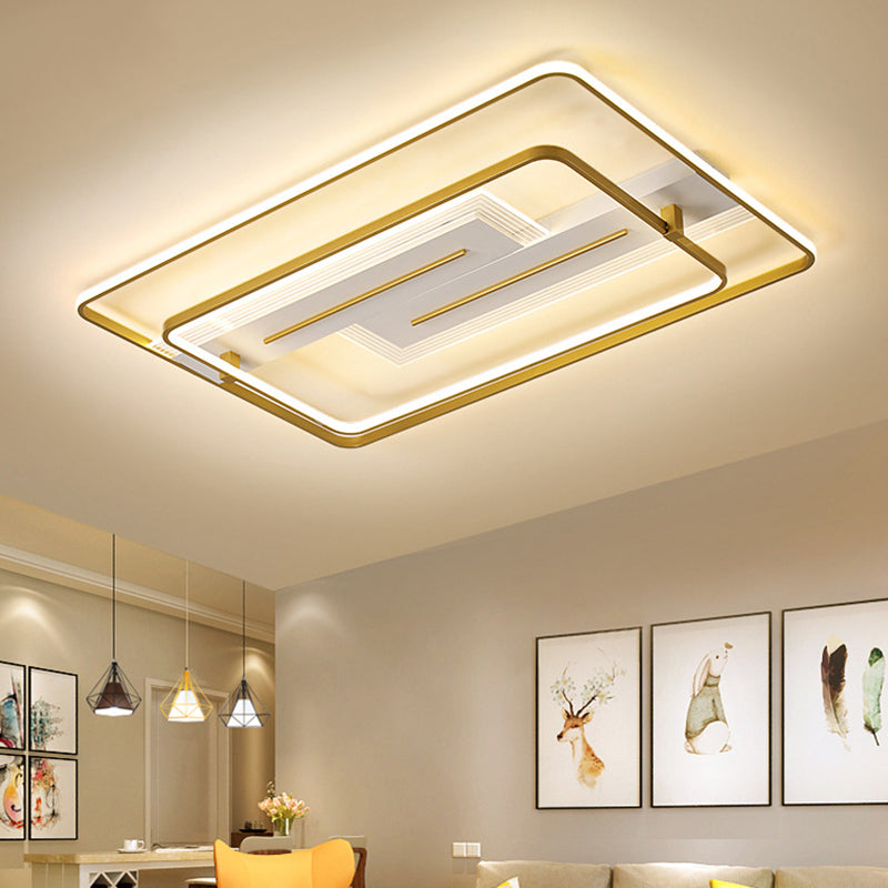 Geomtric Flush Light Metal Modern Flush Mount Ceiling Light Fixtures for Living Room