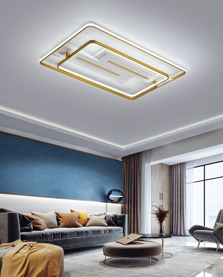 Geomtric Flush Light Metal Modern Flush Mount Ceiling Light Fixtures for Living Room