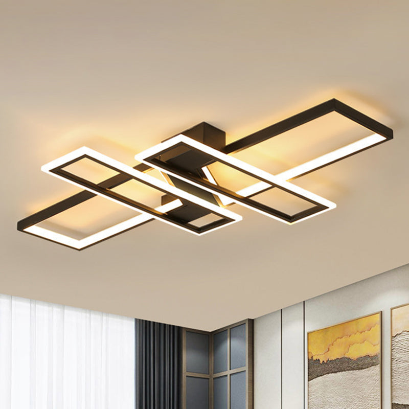 Traverse semi-inbouwlamp, moderne metalen plafondlamp voor woonkamer