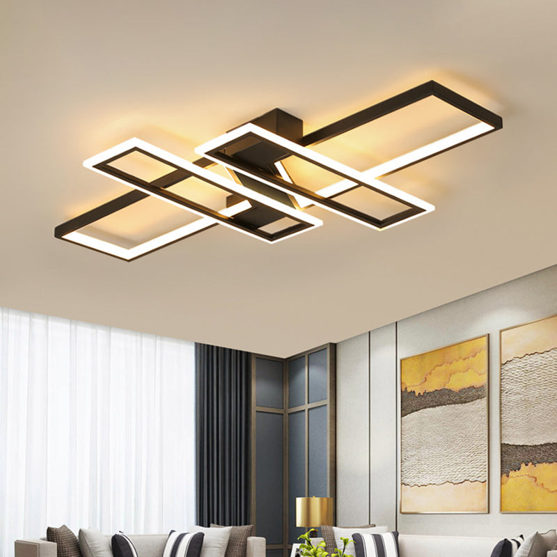 Traverse semi-inbouwlamp, moderne metalen plafondlamp voor woonkamer