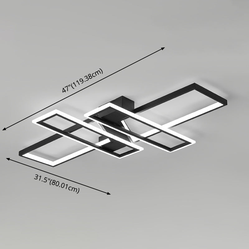 Lámpara de techo de metal contemporánea Traverse Semi Flush Mount para sala de estar