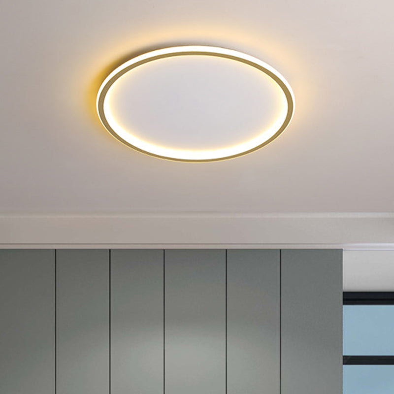 Ronde inbouwlampen Eigentijds aluminium plafondmontagearmatuur voor woonkamer