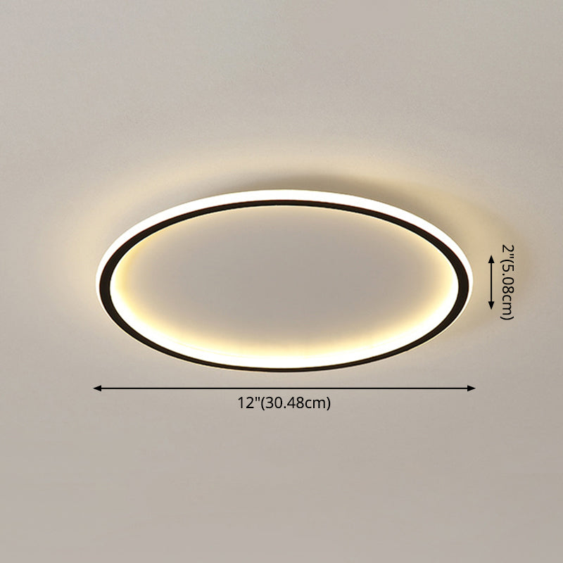 Ronde inbouwlampen Eigentijds aluminium plafondmontagearmatuur voor woonkamer