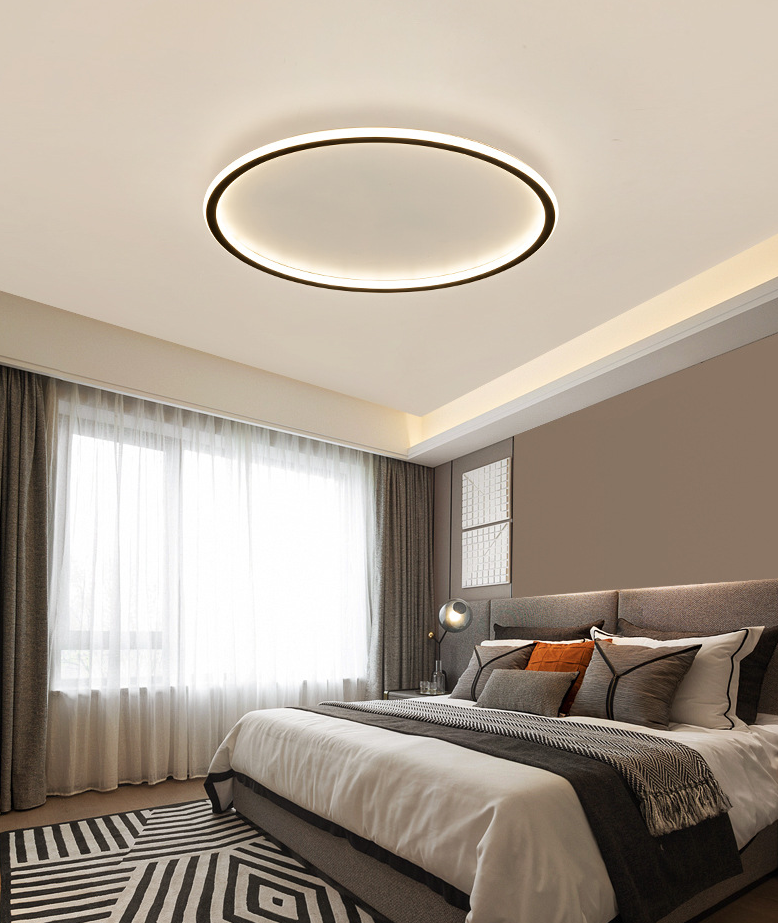 Ronde inbouwlampen Eigentijds aluminium plafondmontagearmatuur voor woonkamer