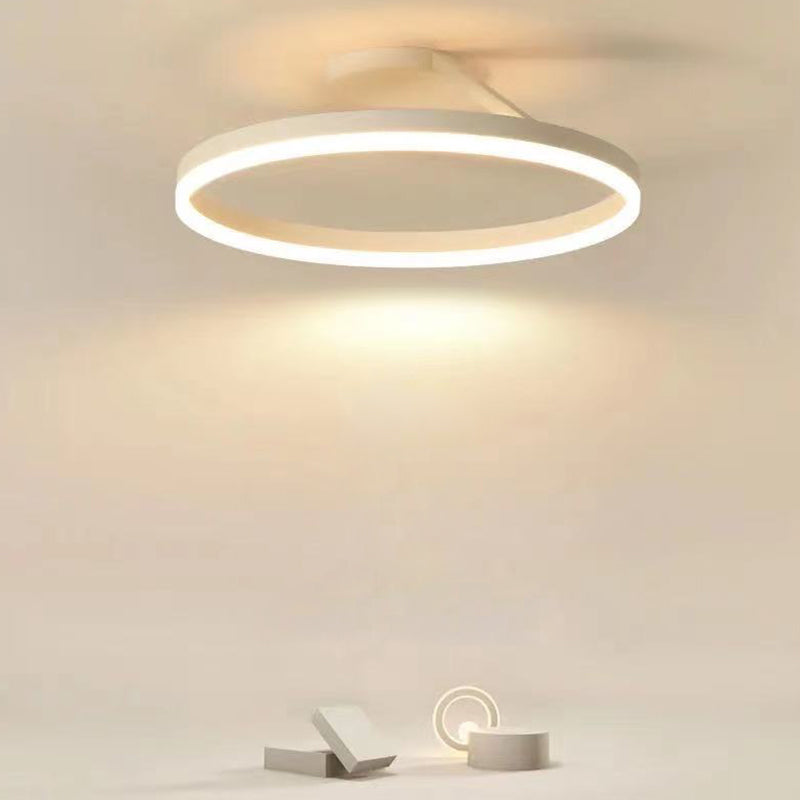 Circular Semi Flush Mount Lighting Contemporary Metal Ceiling Light Fixtures for Bedroom
