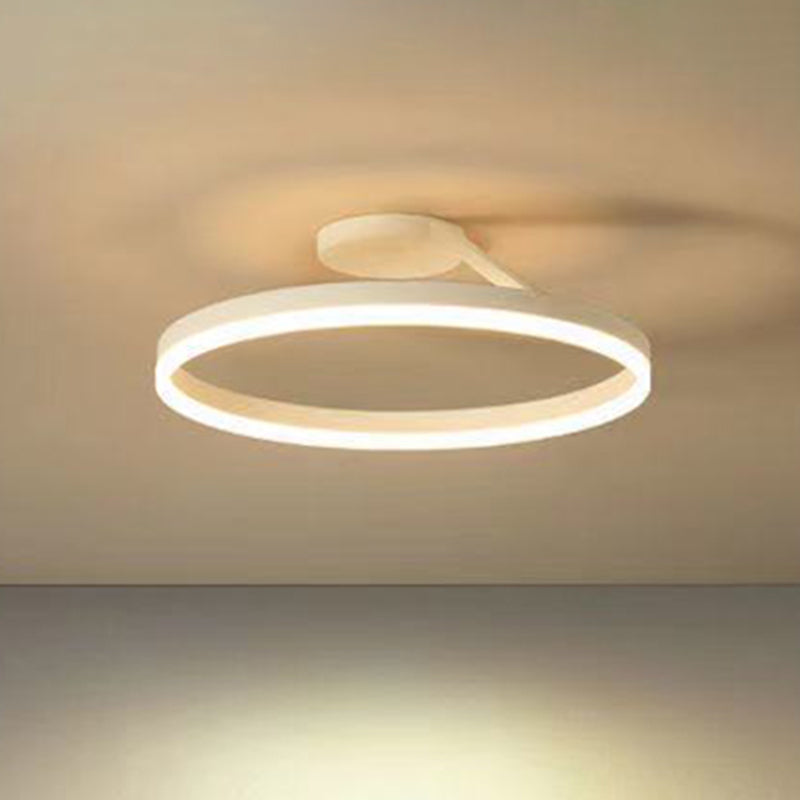 Circular Semi Flush Mount Lighting Contemporary Metal Ceiling Light Fixtures for Bedroom