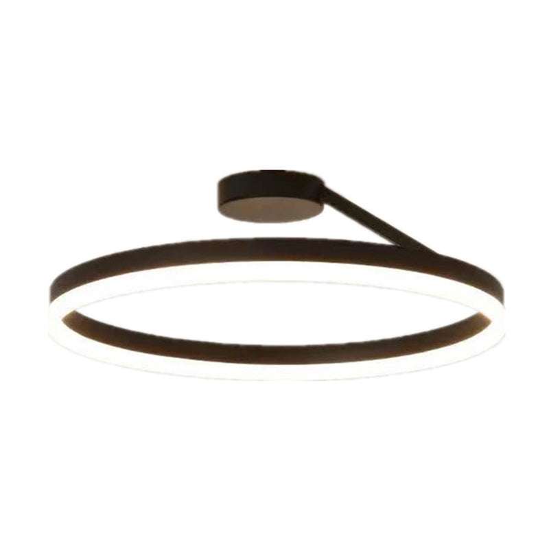Circular Semi Flush Mount Lighting Contemporary Metal Ceiling Light Fixtures for Bedroom
