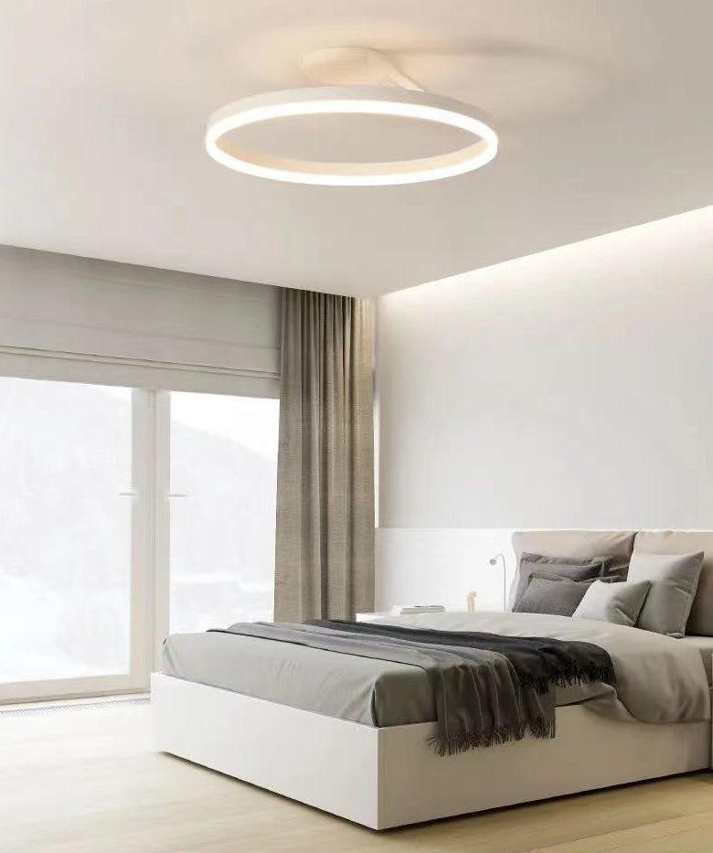 Circular Semi Flush Mount Lighting Contemporary Metal Ceiling Light Fixtures for Bedroom