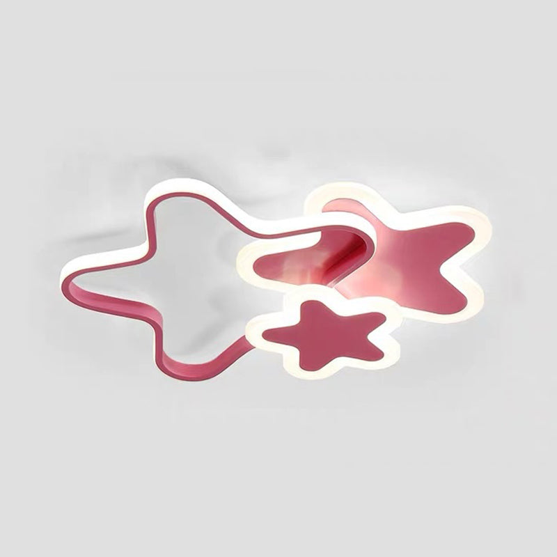 Star Flush Mount Verlichting 1 Licht Acryl Cartoon Flush plafond lichte armaturen voor meisjes slaapkamer