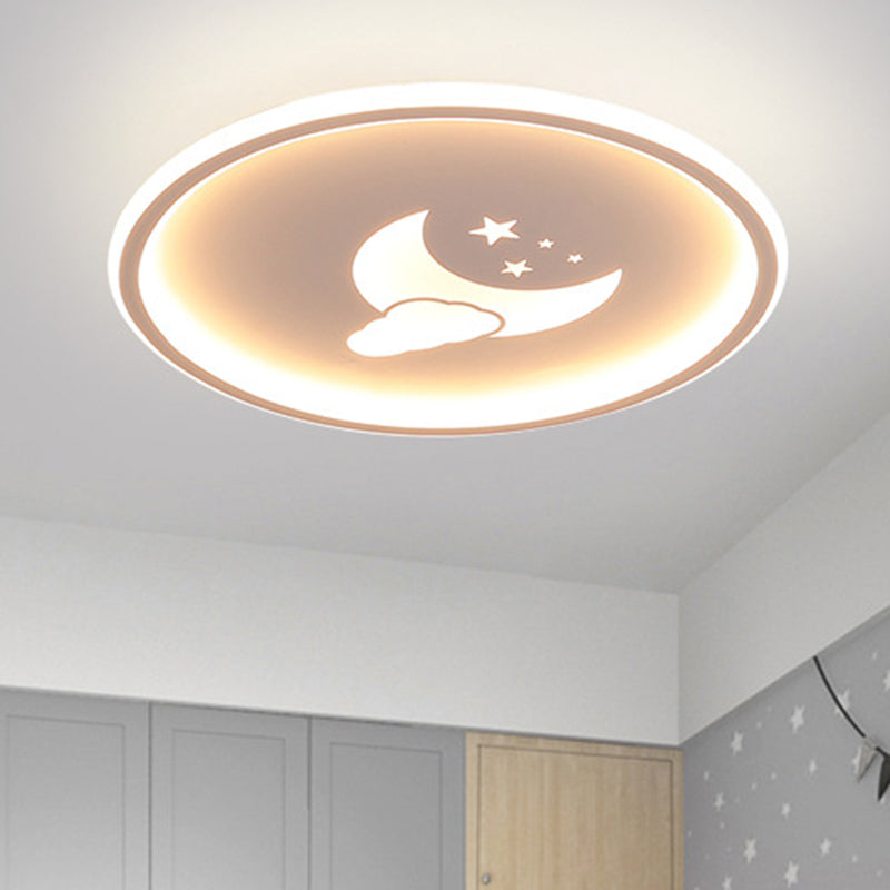 Lámparas de luz de Luna y estrella 1 lámparas modernas de techo de dormitorio incorporadas de metal ligero