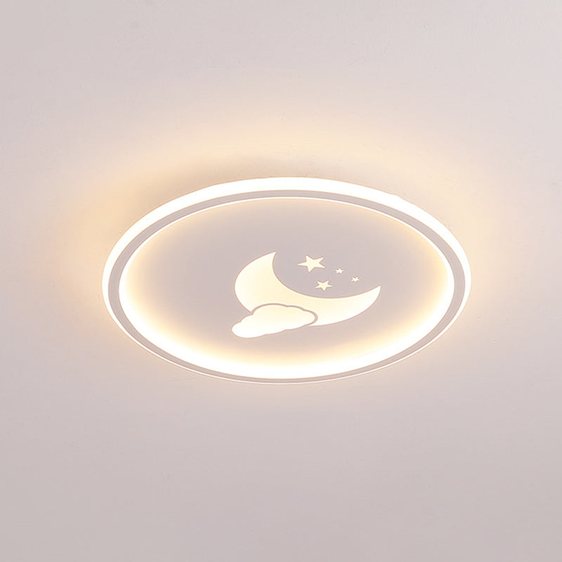 Lámparas de luz de Luna y estrella 1 lámparas modernas de techo de dormitorio incorporadas de metal ligero