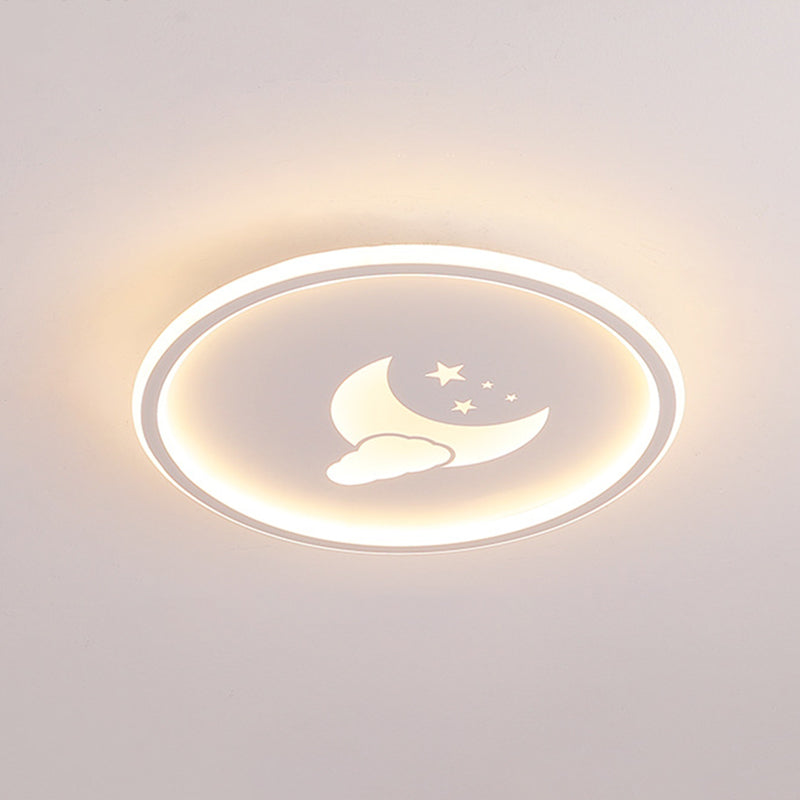 Lámparas de luz de Luna y estrella 1 lámparas modernas de techo de dormitorio incorporadas de metal ligero