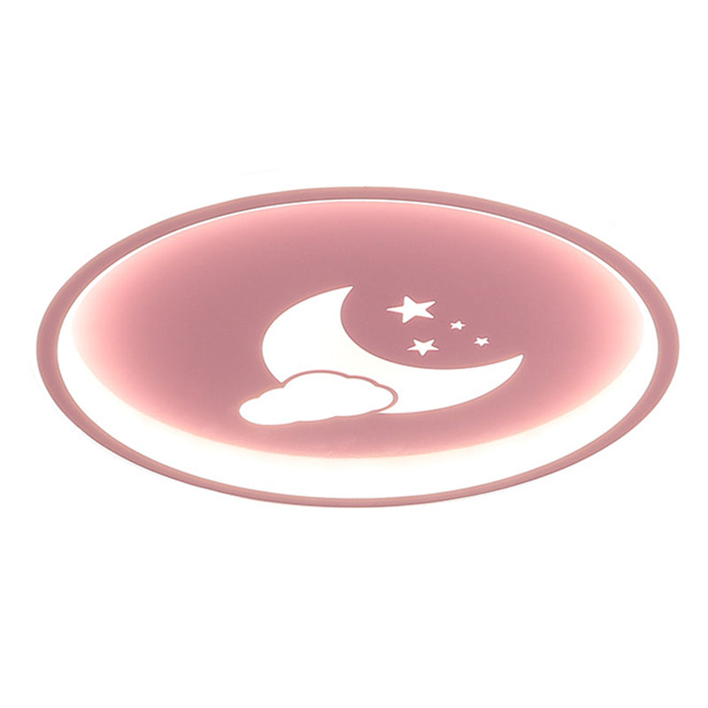 Lámparas de luz de Luna y estrella 1 lámparas modernas de techo de dormitorio incorporadas de metal ligero