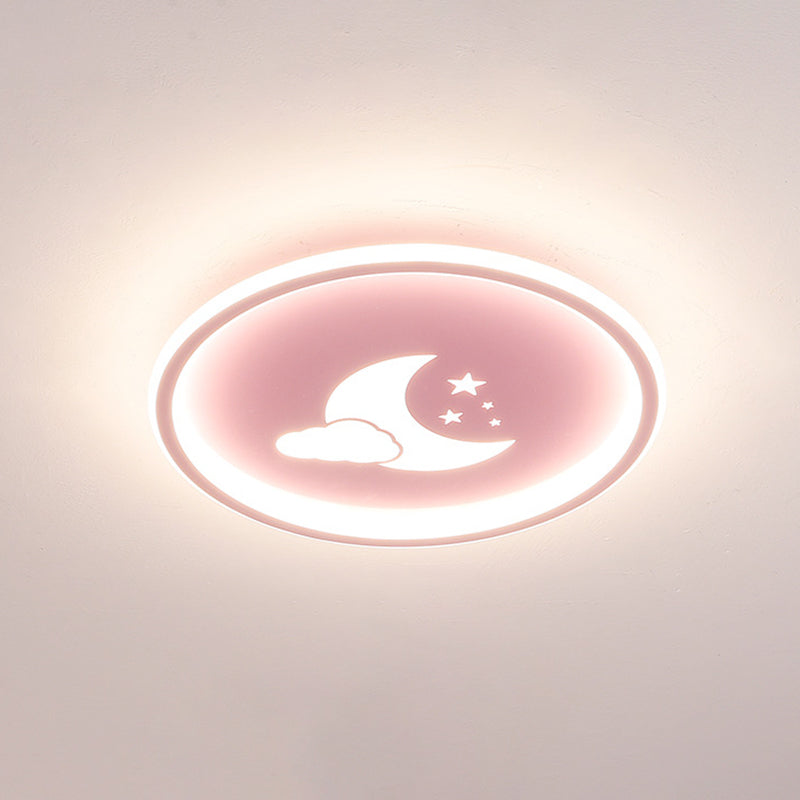 Lámparas de luz de Luna y estrella 1 lámparas modernas de techo de dormitorio incorporadas de metal ligero