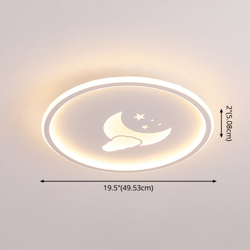 Lámparas de luz de Luna y estrella 1 lámparas modernas de techo de dormitorio incorporadas de metal ligero