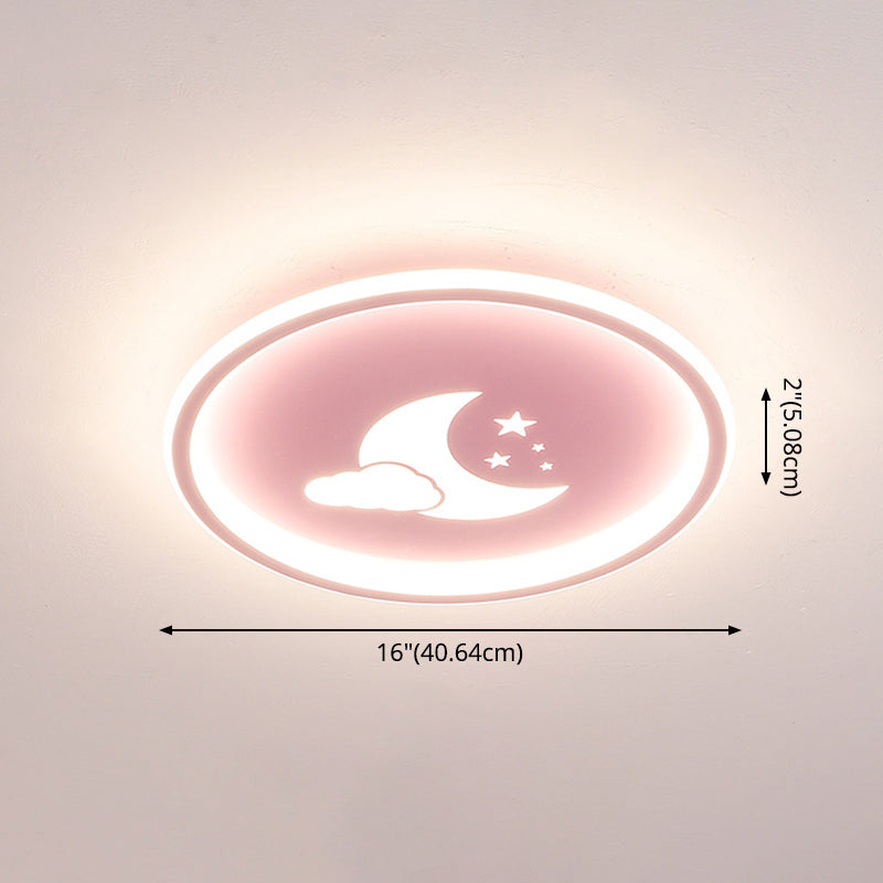 Lámparas de luz de Luna y estrella 1 lámparas modernas de techo de dormitorio incorporadas de metal ligero