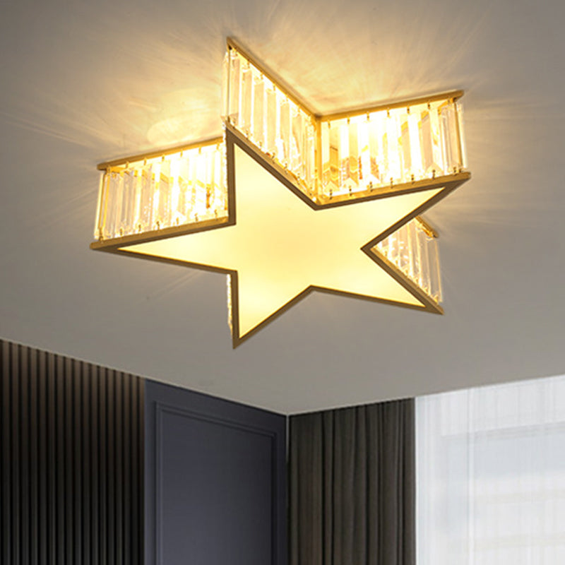 Pentagram Flush Mount Light Fixtures 1 Light Crystal Contemporary Ceiling Lights Flush Mount