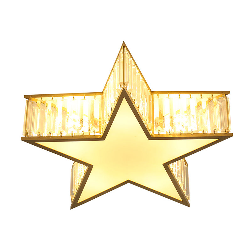 Pentagram Flush Mount Light Fixtures 1 Light Crystal Contemporary Ceiling Lights Flush Mount