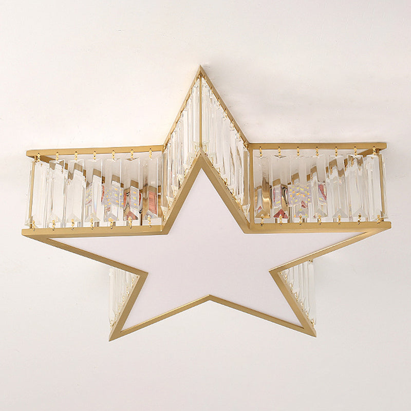 Pentagram Flush Mount Light Fixtures 1 Light Crystal Contemporary Ceiling Lights Flush Mount