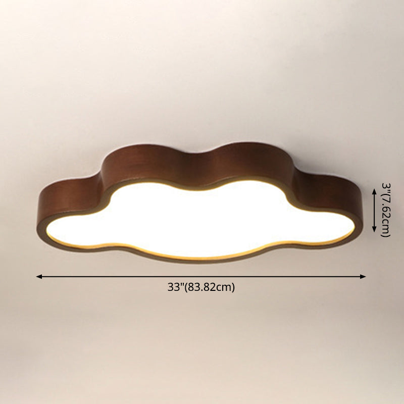 Plafonnier étoile 1 lumière en bois, spot nordique à encastrer pour chambre d'enfant