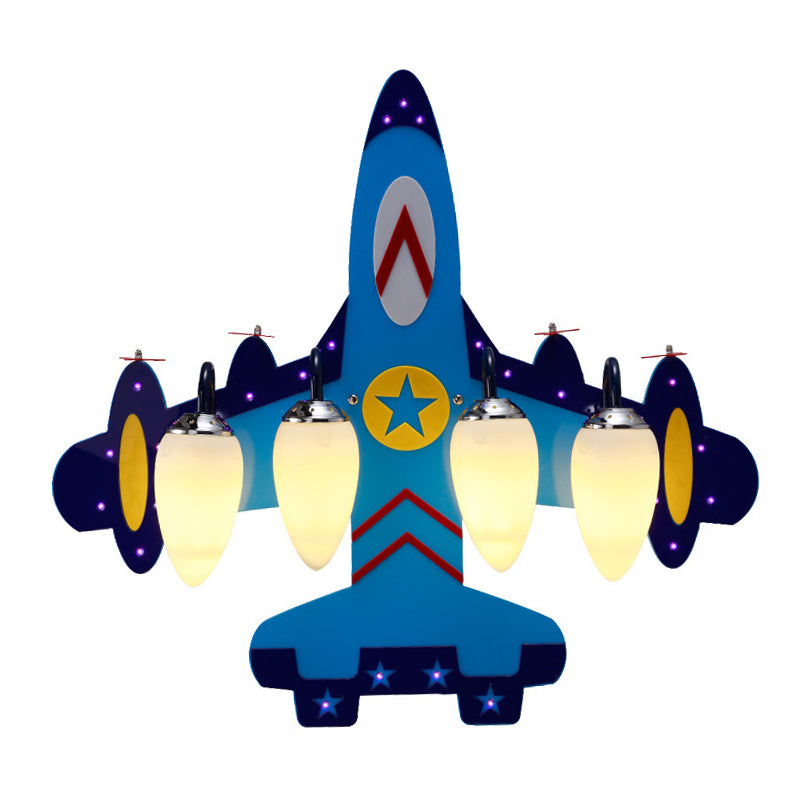Airplane Flush Mount Ceiling Light Cartoon Glass Ceiling Mount Chandelier for Bedroom